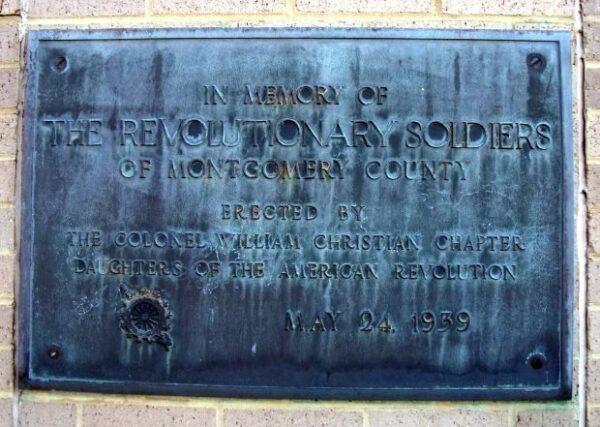 MONTGOMERY COUNTY REVOLUTIONARY SOLDIERS MEMORIAL PLAQUE