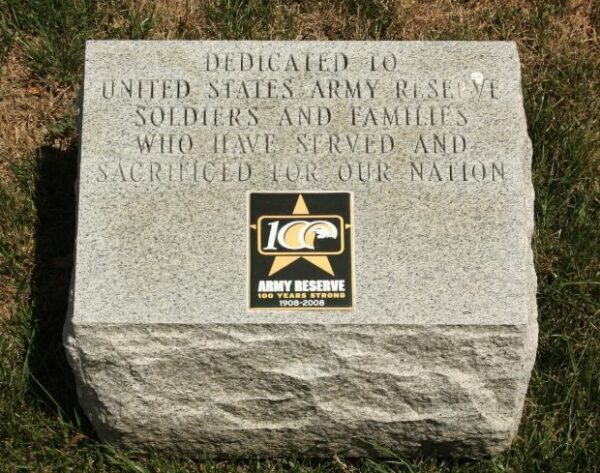 UNITED STATES ARMY RESERVE SOLDIERS MEMORIAL TREE STONE