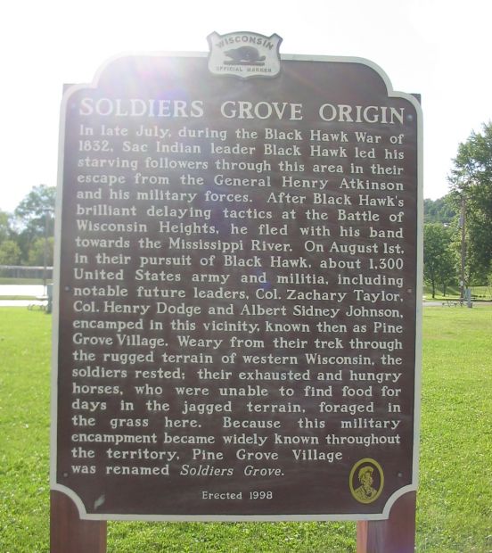 SOLDIERS GROVE ORIGIN MEMORIAL MARKER