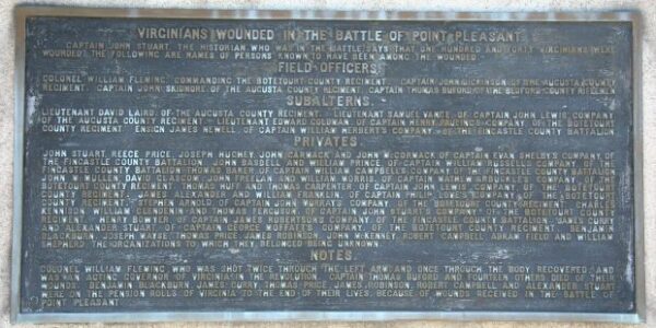 THE BATTLE OF POINT PLEASANT MEMORIAL PLAQUE D