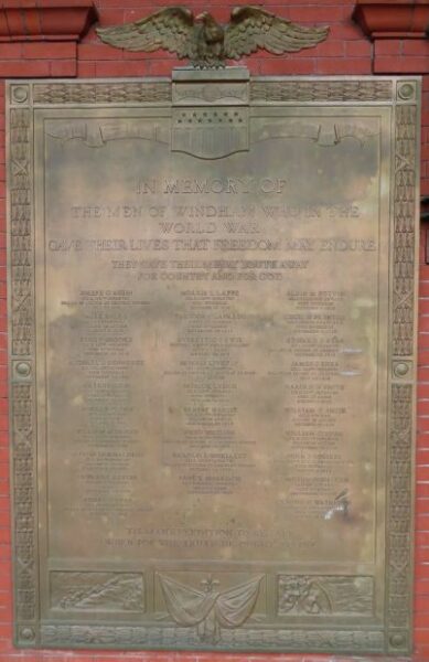 WINDHAM WORLD WAR MEMORIAL PLAQUE B
