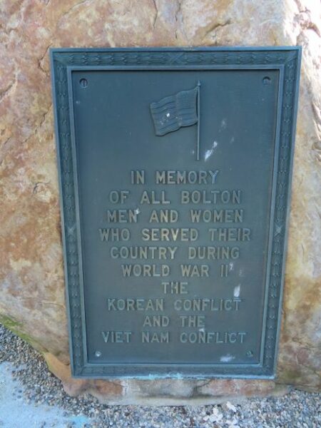 BOLTON WAR VETERANS MEMORIAL PLAQUE