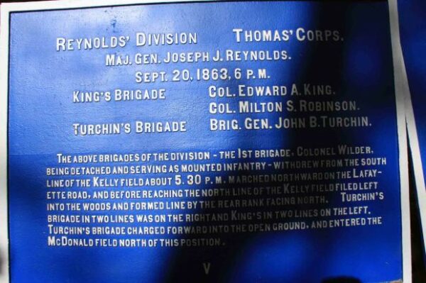 REYNOLD’S DIVISION THOMAS’ CORPS WAR MEMORIAL PLAQUE A 6 P.M.