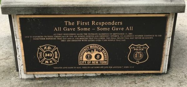 ELKS CLUB #2709 THE FIRST RESPONDERS WAR MEMORIAL PLAQUE