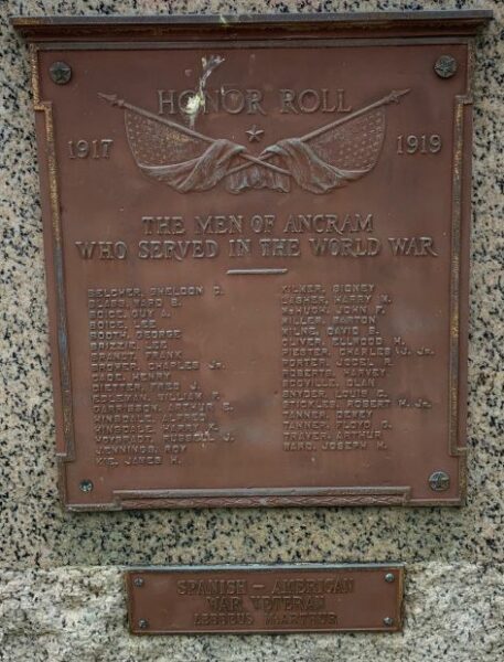 ANCRAM WORLD WAR MEMORIAL PLAQUE