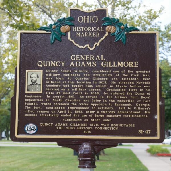 GENERAL QUINCY ADAMS GILLMORE WAR MEMORIAL MARKER FRONT