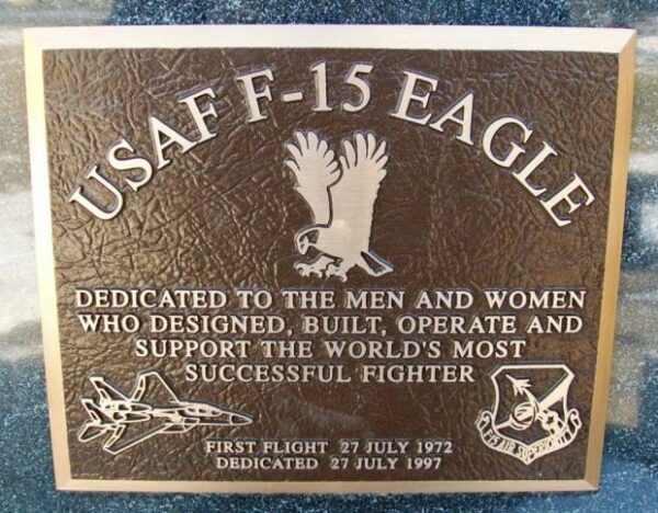 USAFF-15 EAGLE MEMORIAL PLAQUE