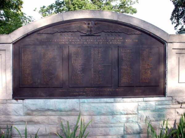 TIPPECANOE COUNTY ALL WARS MEMORIAL WALL B