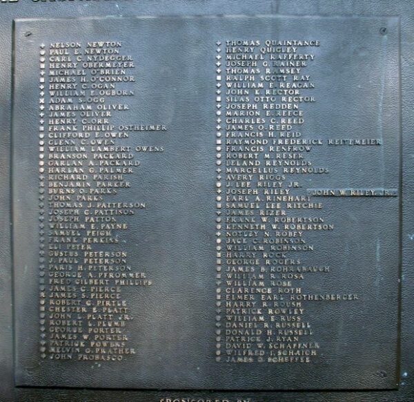 TIPPECANOE COUNTY ALL WARS MEMORIAL PLAQUE H