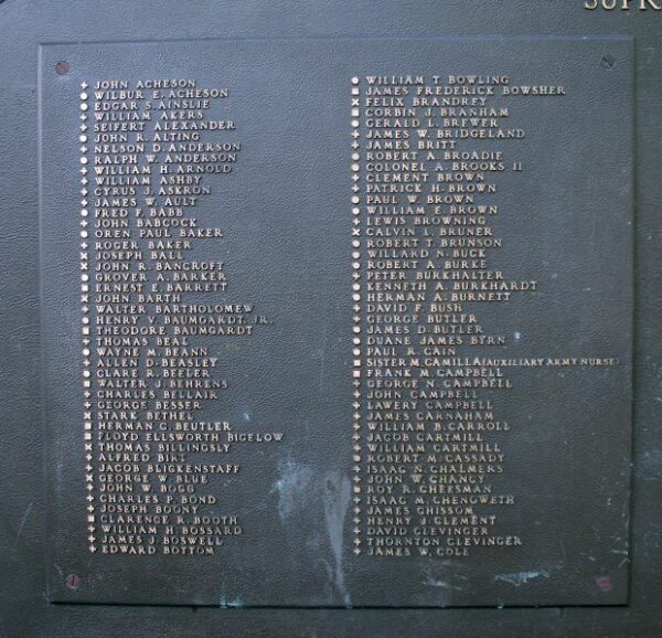 TIPPECANOE COUNTY ALL WARS MEMORIAL PLAQUE A