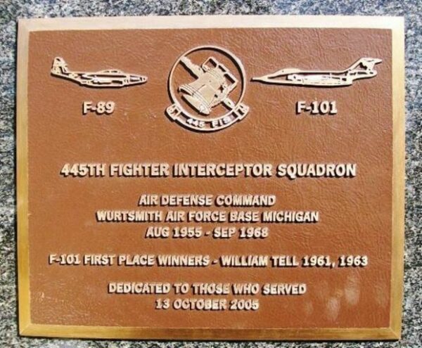 445TH FIGHTER INTERCEPTOR SQUADRON MEMORIAL PLAQUE