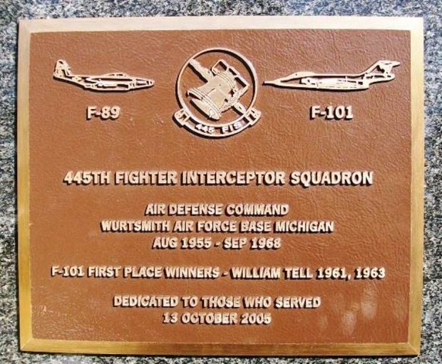 445TH FIGHTER INTERCEPTOR SQUADRON MEMORIAL PLAQUE