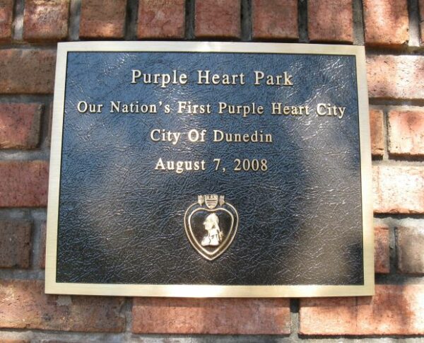 PURPLE HEART PARK MEMORIAL PLAQUE