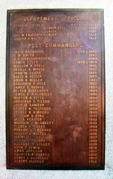 PAP THOMAS POST NO. 52 G.A.R. CIVIL WAR MEMORIAL PLAQUE B
