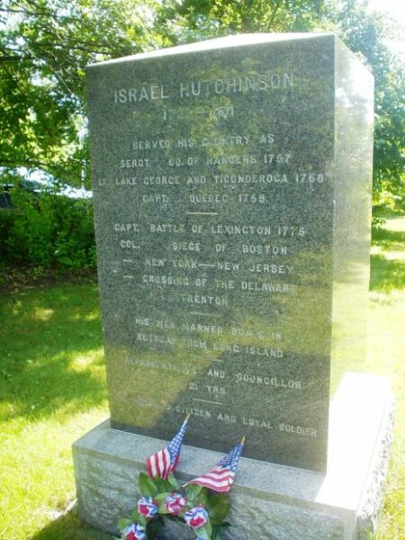 ISRAEL HUTCHINSON REVOLUTIONARY WAR MEMORIAL FRONT