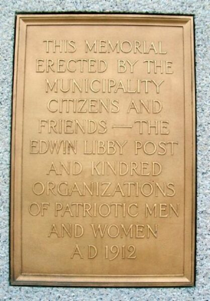 EDWIN LIBBY POST NO. 16 G.A.R. MEMORIAL FLAGPOLE PLAQUE C