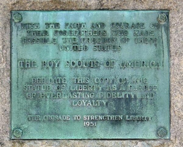 ATLANTA REPLICA OF THE STATUE OF LIBERTY MEMORIAL PLAQUE A