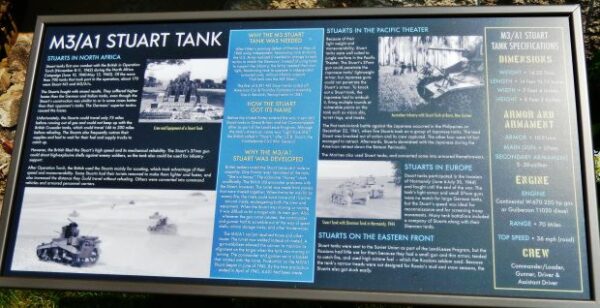 M3/A1 STUART TANK MEMORIAL PLAQUE