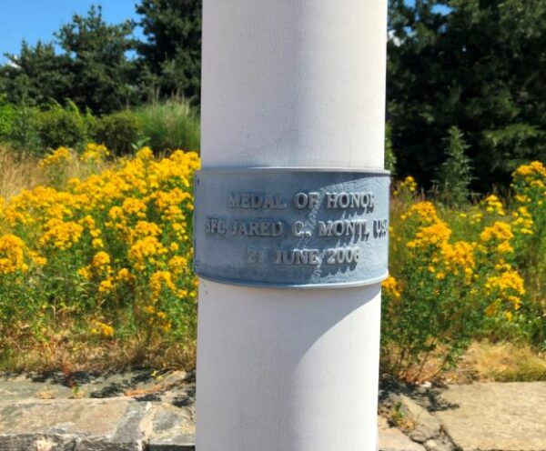 SFC JARED C. MONTI MEDAL OF HONOR FLAGPOLE MEMORIAL PLAQUE