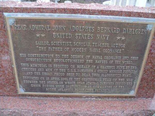 REAR ADMIRAL JOHN ADOLPHUS BERNARD DAHLGREN MEMORIAL