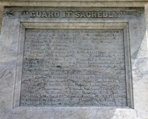 BARRE CIVIL WAR MEMORIAL GUARD IT SACREDLY STONE