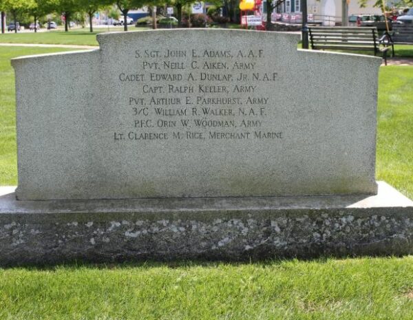 GEORGETOWN WORLD WAR II MEMORIAL BACK