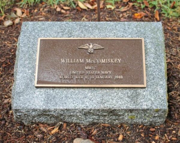 WILLIAM MCCOMISKEY WAR MEMORIAL PLAQUE