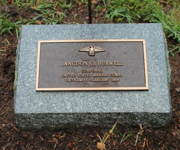 LANGDON G. BURWELL WAR MEMORIAL PLAQUE