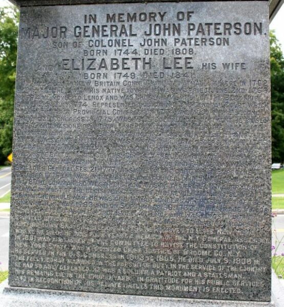 MAJOR GENERAL JOHN PATERSON WAR MEMORIAL DEDICATION STONE