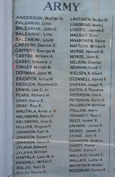 PIGEON COVE HONOR ROLL MEMORIAL PLAQUE A