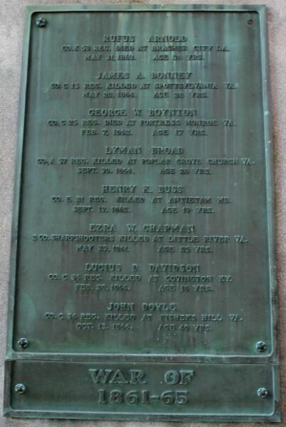 STERLING CIVIL WAR MEMORIAL PLAQUE C