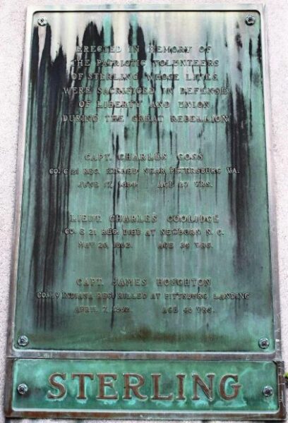 STERLING CIVIL WAR MEMORIAL PLAQUE A
