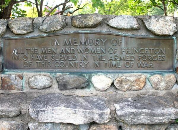 PRINCETON WAR VETERANS MEMORIAL BENCH PLAQUE