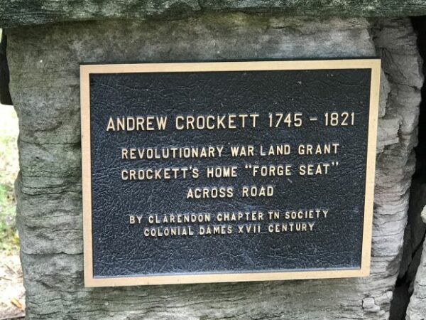 ANDREW CROCKETT REVOLUTIONARY WAR MEMORIAL PLAQUE