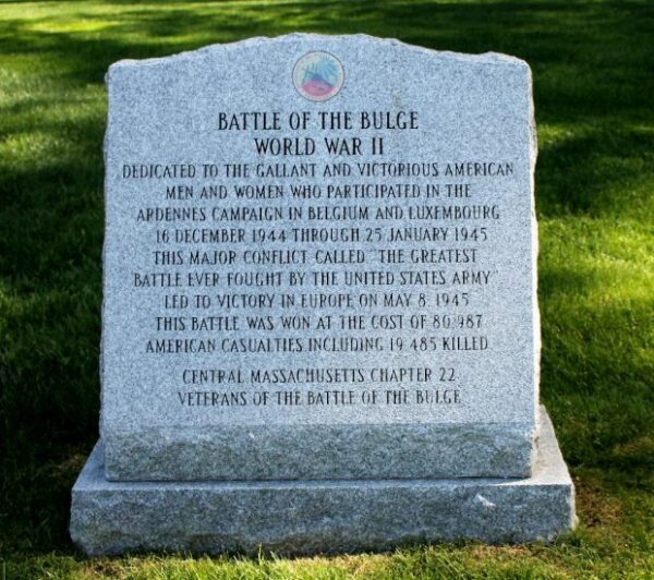 MASSACHUSETTS STATE VETERANS CEMETERY BATTLE OF THE BULGE MEMORIAL
