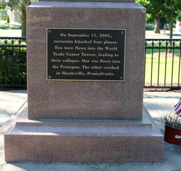 WEST SPRINGFIELD SEPTEMBER 11, 2001 MEMORIAL PLAQUE