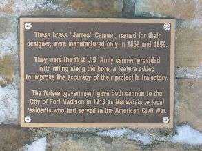 JAMES CANNON CIVIL WAR MEMORIAL CANNON PLAQUE