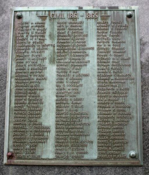LANCASTER, N.H. CIVIL WAR MEMORIAL PLAQUE A