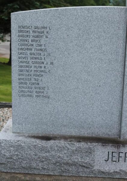 JEFFERSON MILITARY SERVICE MEMORIAL LEFT STONE