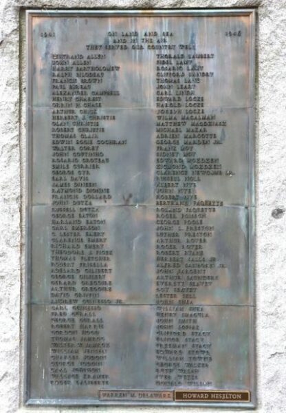 TOWN OF AUBURN WORLD WAR II MEMORIAL PLAQUE