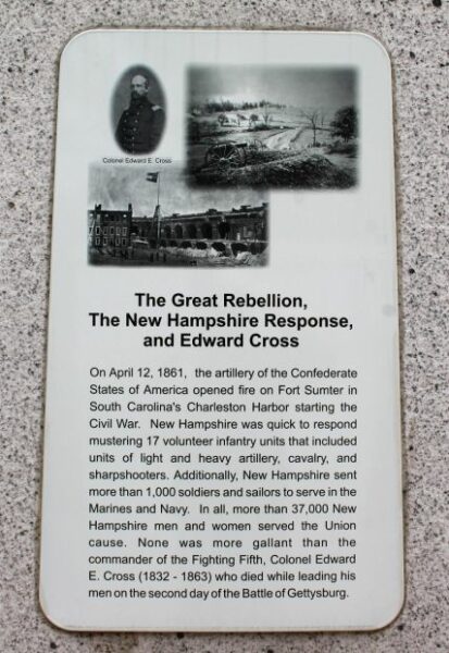 NEW HAMPSHIRE GREAT REBELLION MEMORIAL PLAQUE