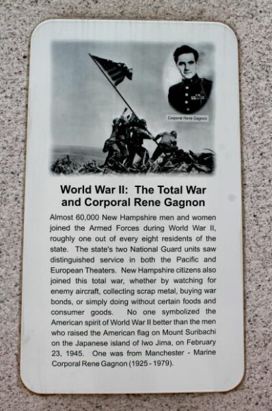 NEW HAMPSHIRE WORLD WAR II MEMORIAL PLAQUE