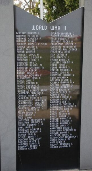 WESTBY AREA VETERANS MEMORIAL STONE H