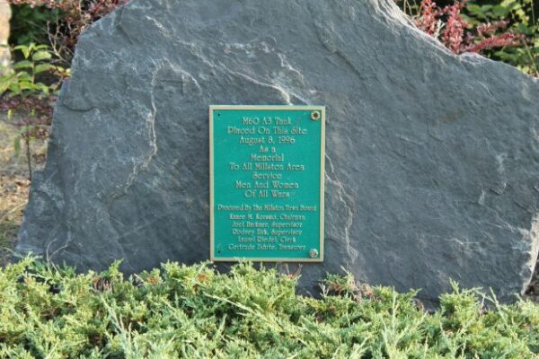 MILLSTON AREA M60 A3 TANK MEMORIAL PLAQUE