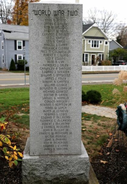 DANVERS WORLD WAR I AND WORLD WAR II VETERANS MEMORIAL BACK