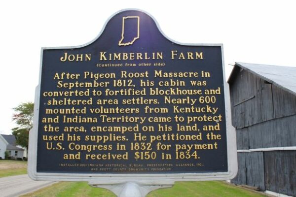 JOHN KIMBERLIN FARM REVOLUTIONARY WAR MEMORIAL MARKER BACK