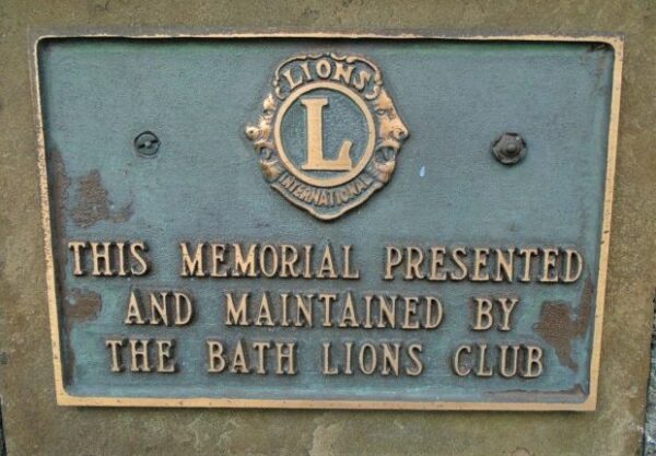 BATH LIONS CLUB VETERANS MEMORIAL PLAQUE A