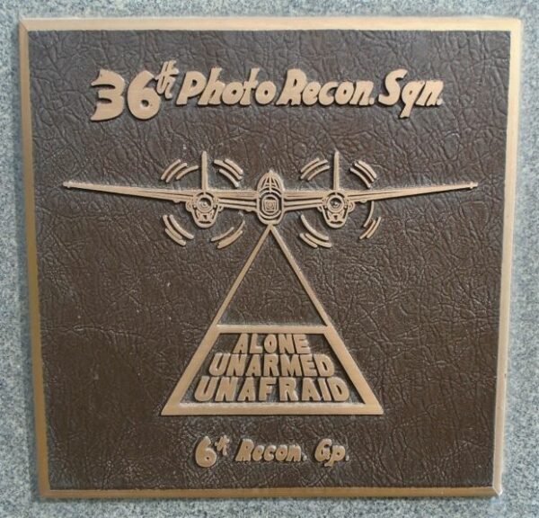36TH PHOTO RECON. SQN. WAR MEMORIAL PLAQUE