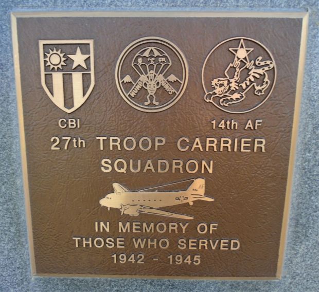 27TH TROOP CARRIER SQUADRON WAR MEMORIAL PLAQUE