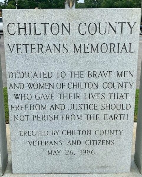 CHILTON COUNTY VETERANS MEMORIAL CENTER STONE